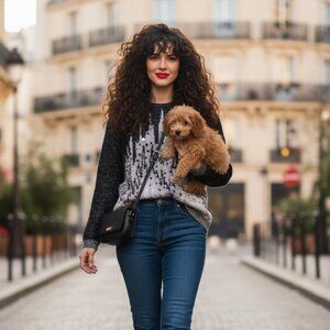 VINTAGE 80s 90s Sparkly Abstract Cityscape Knit Sweater ✨ Size M Bling